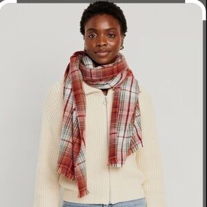Old Navy Red and Cream Plaid Scarf